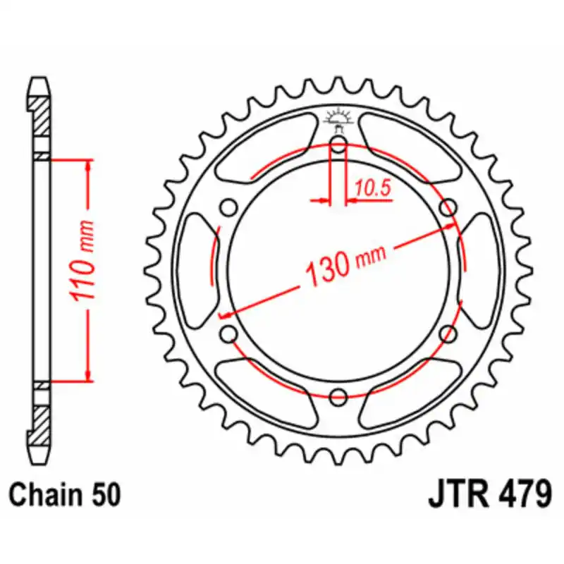 Couronne JT SPROCKETS acier standard 479 – 530 Top Vente