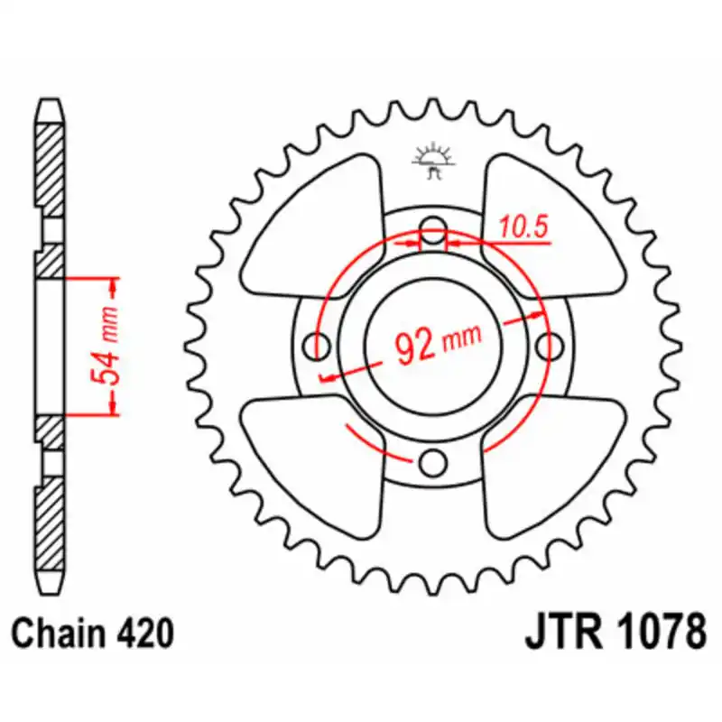 Couronne JT SPROCKETS acier standard 1078 – 420 Nouvel Arrivage