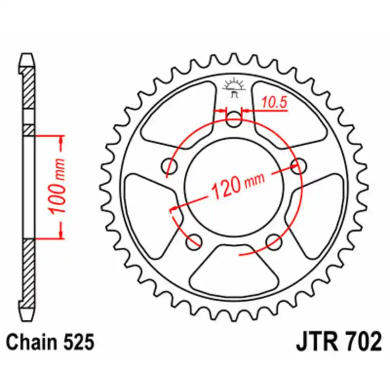 Couronne JT SPROCKETS acier standard 702 – 525 Achetez Aujourd&rsquo;hui