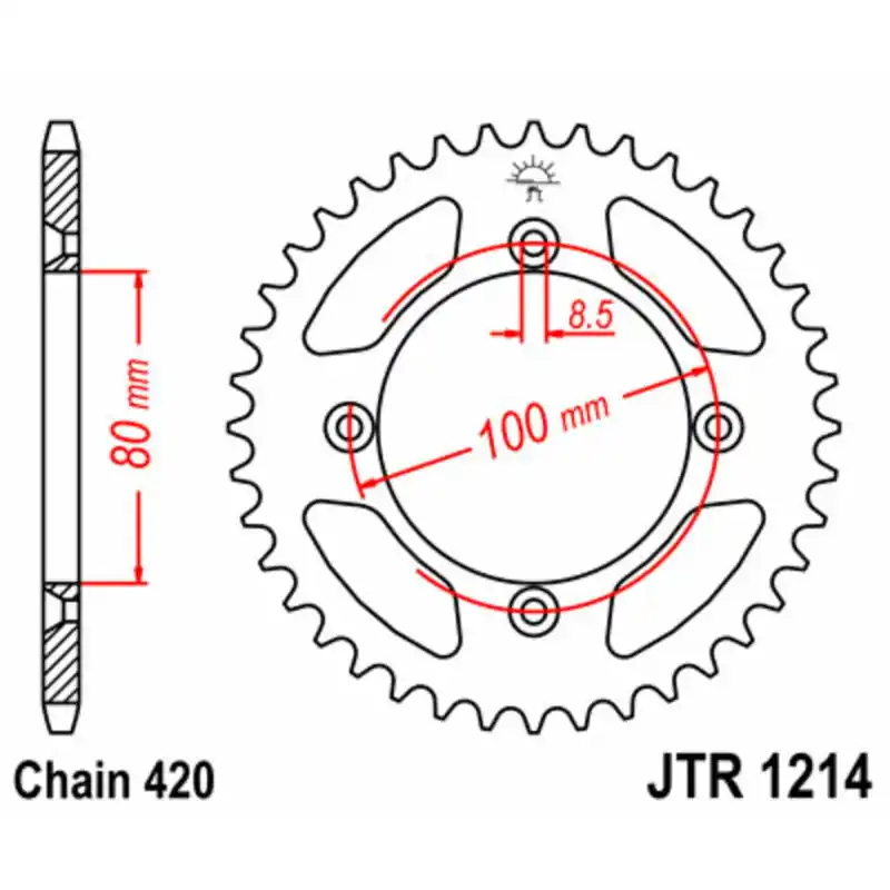 Couronne JT SPROCKETS acier standard 1214 – 420 Paiement Sécurisé
