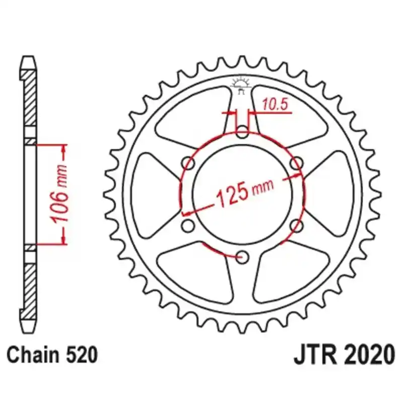 Commander Maintenant Couronne JT SPROCKETS acier standard 2020 – 520
