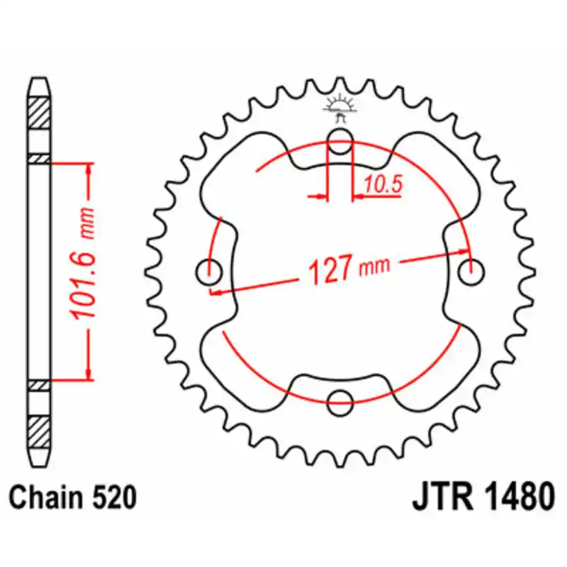 Offre Du Jour Couronne JT SPROCKETS acier standard 1480 – 520