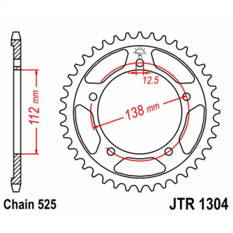 Retour Gratuit Couronne JT SPROCKETS acier standard 1304 - 525
