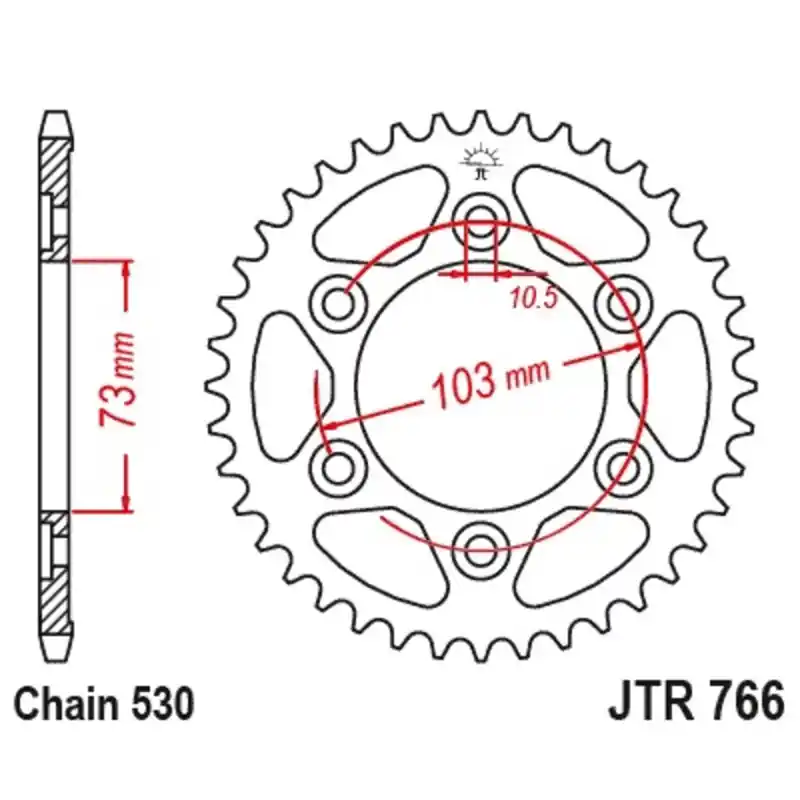 Achetez Aujourd&rsquo;hui Couronne JT SPROCKETS acier standard 766 – 530