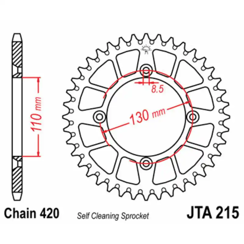 Expédié Aujourd&rsquo;hui Couronne JT SPROCKETS aluminium Ultra-Light anti-boue 215 – 420