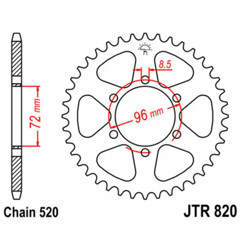 Achat Immédiat Couronne JT SPROCKETS acier standard 820 – 520