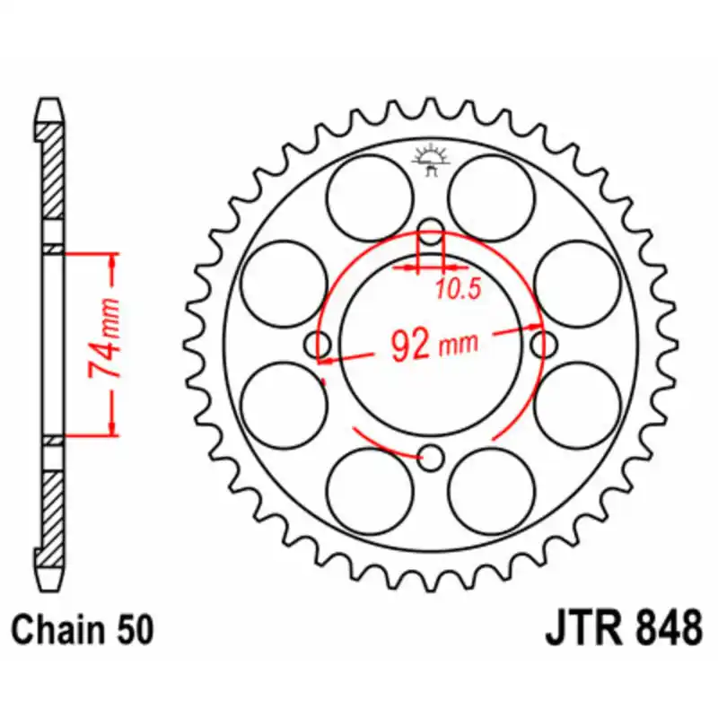 Couronne JT SPROCKETS acier standard 848 – 530 Achetez Aujourd&rsquo;hui