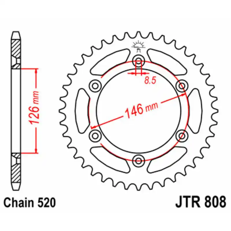 Commande En Gros Couronne JT SPROCKETS acier standard 808 – 520