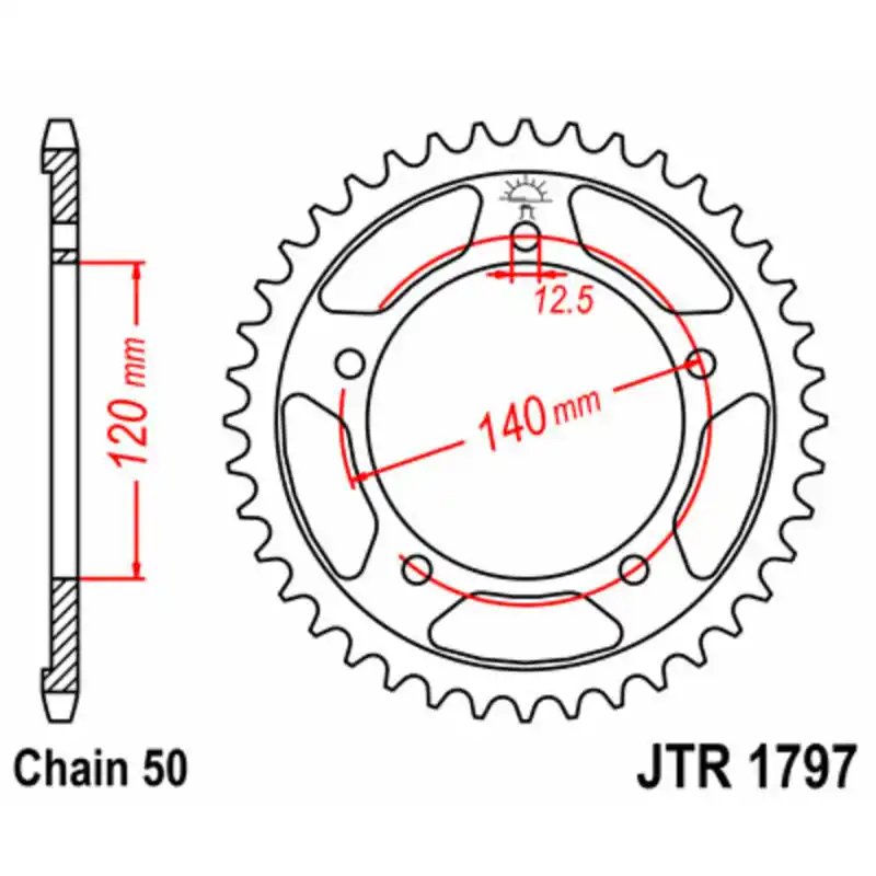 Usine Directe Couronne JT SPROCKETS acier standard 1797 – 530