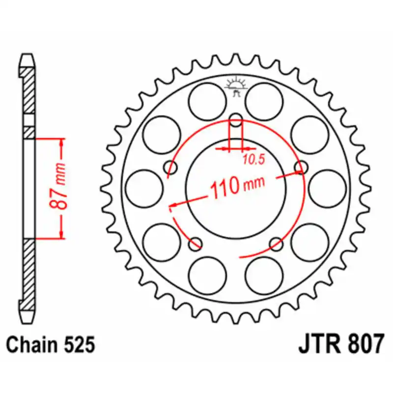 Prix Réduit Couronne JT SPROCKETS acier standard 807 – 525