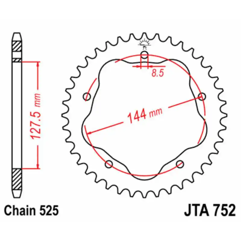 Expédié Aujourd&rsquo;hui Couronne JT SPROCKETS aluminium 752 – 525