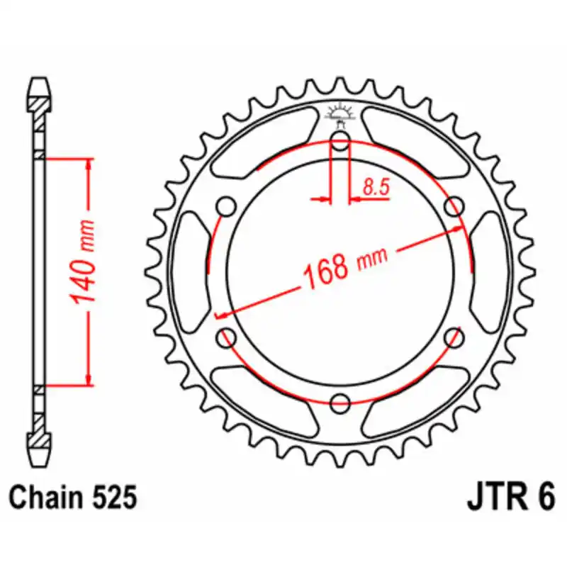 Couronne JT SPROCKETS acier standard 6 – 525 Affaire À Saisir