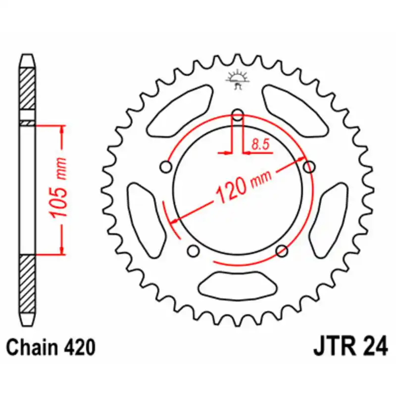 Affaire À Saisir Couronne JT SPROCKETS acier standard 24 – 420