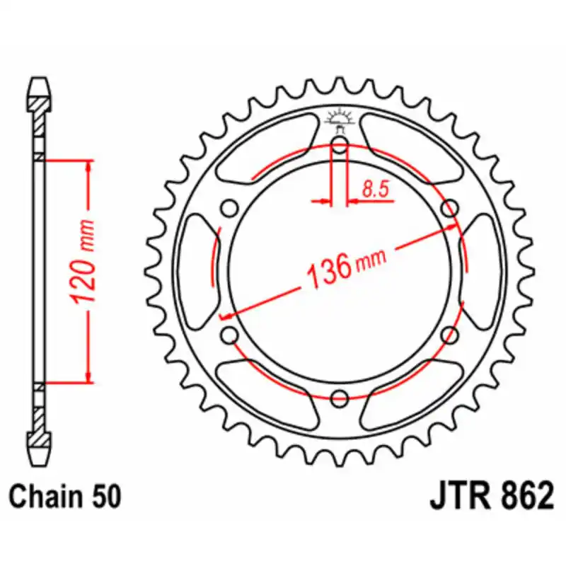 Offre Exclusive Couronne JT SPROCKETS acier standard 862 - 530