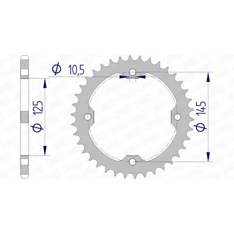 Couronne AFAM aluminium 13407 - 520 Vente Directe