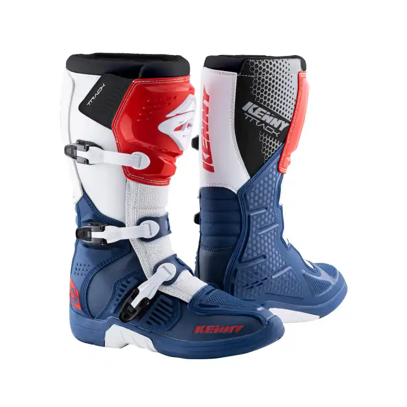 Achat Immédiat Bottes Cross KENNY TRACK Bleu Blanc Rouge