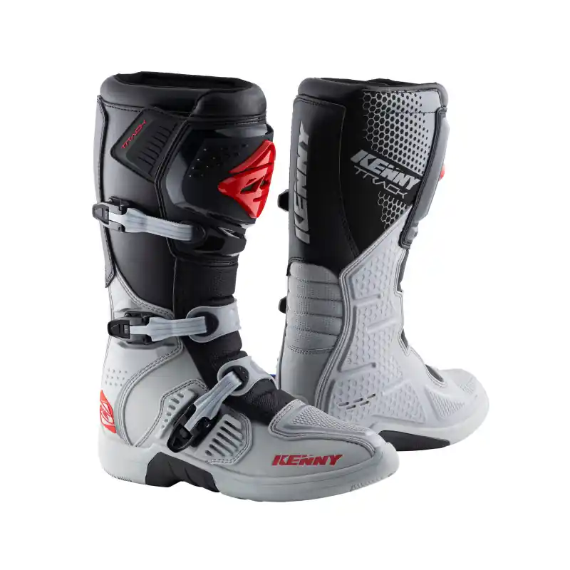 Bon Plan Bottes Cross KENNY TRACK Gris Rouge