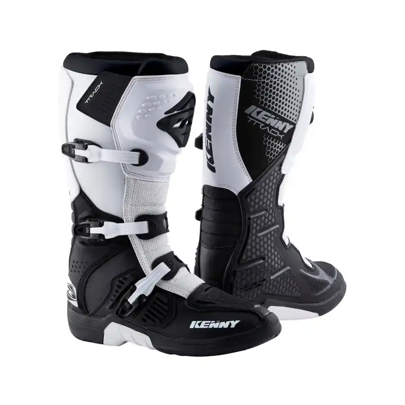 Bottes Cross KENNY TRACK Noir Blanc Meilleur Prix