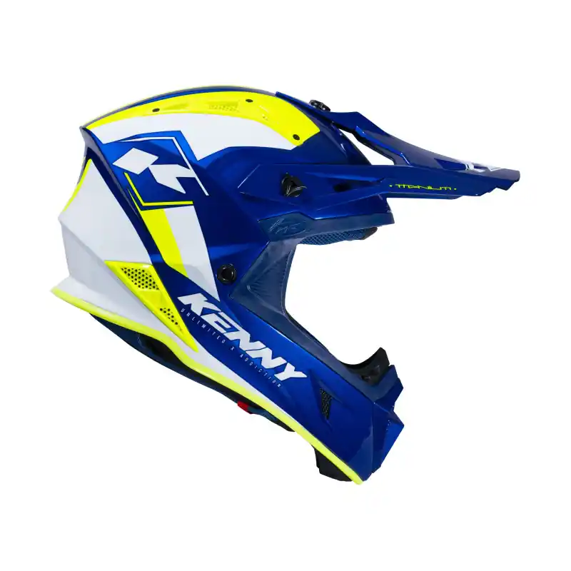 Retour Gratuit Casque Cross KENNY TITANIUM GRAPHIC Bleu Jaune Fluo