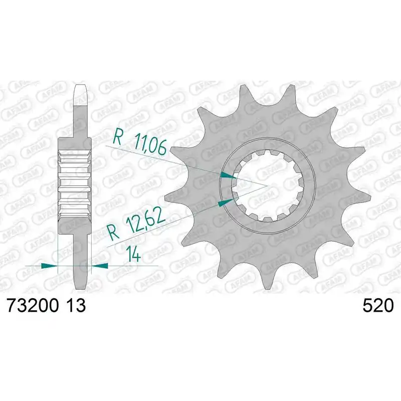 Satisfait Ou Remboursé Pignon AFAM acier standard 73200-520