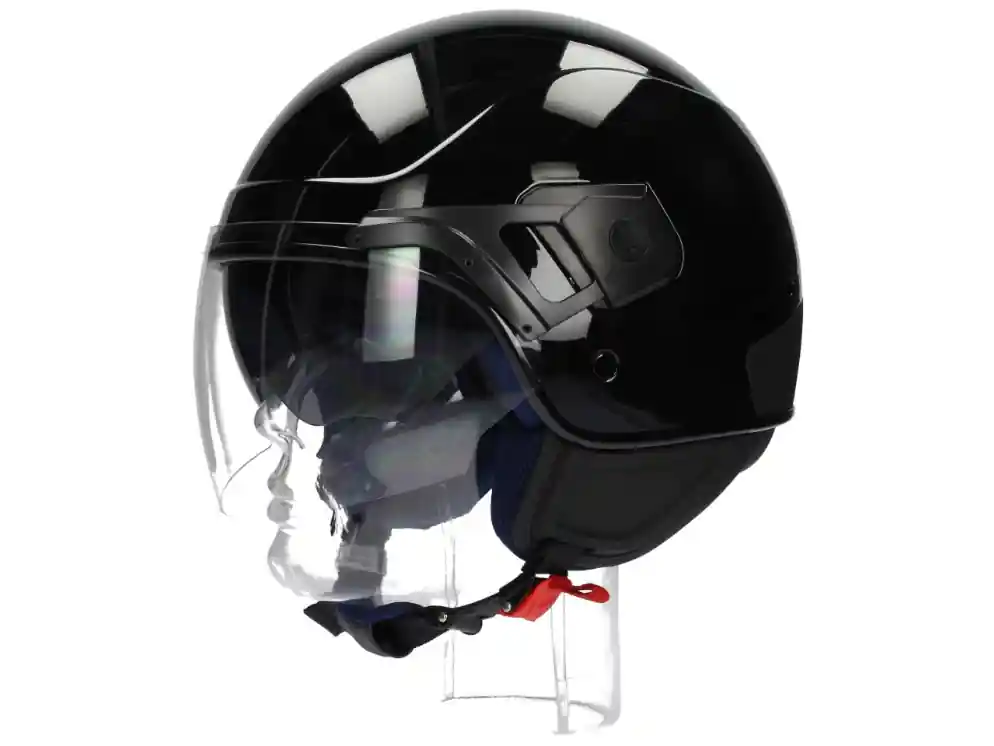 Retour Gratuit Casque jet Piaggio PJ noir XS
