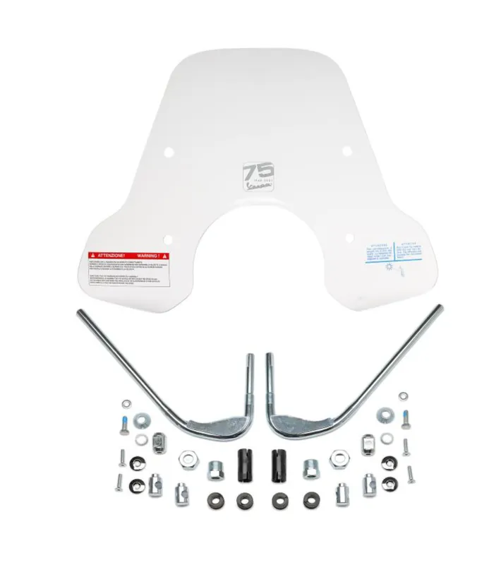 Pare-brise grand avec support, 75 Anniversary pour Vespa Primavera Promotion