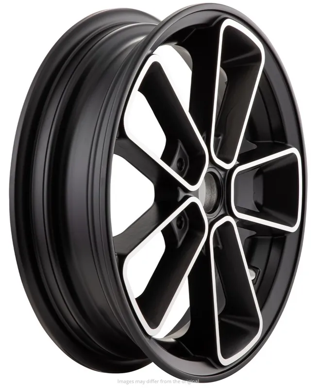 Jante avant/arrière 12&Prime; pour Vespa GTS/GTS Super/GTV/GT 125-300ccm, noire avec bordure argentée Acheter Direct