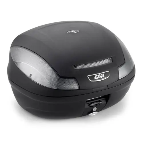 Expédié Aujourd&rsquo;hui E470 Simply III TECH Topcase MONOLOCK noir avec réflecteurs transparents et plaque d&rsquo;origine Givi