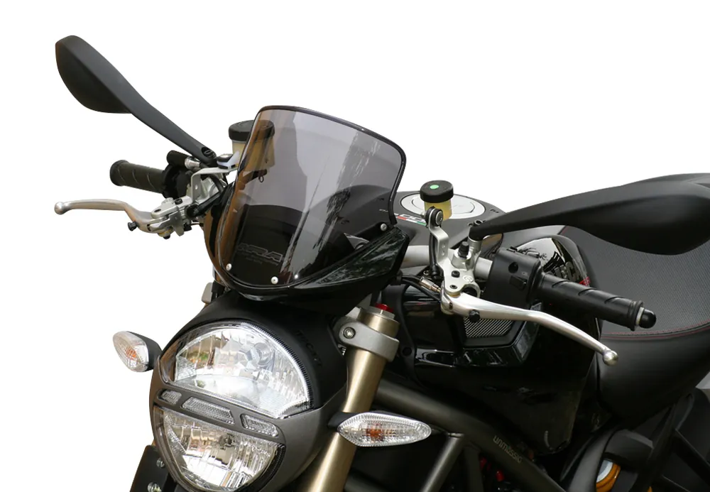 Vitre de tourisme MRA « T » pour DUCATI MONSTER 696 / 796 / 1100 toutes les années de construction Gris fumée Top Vente