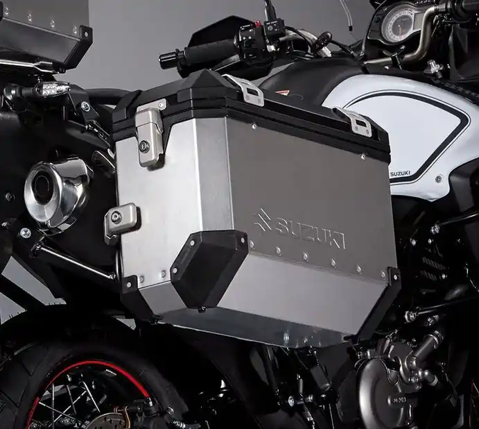 Valises latérales « Alu Box » argent/noir pour Suzuki V-Strom 650 BJ. 2012-2016 Produit De Marque