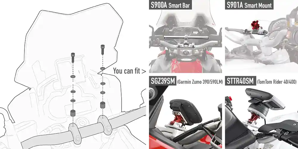 Kit pour le montage de la Smart Bar pour différents modèles (voir description ) Givi Satisfait Ou Remboursé