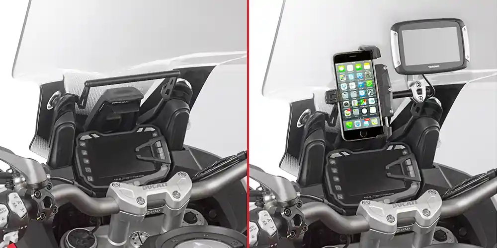 Support de montage sur pare-brise pour GPS/Smartphone pour Ducati Multistrada Givi Offre Exclusive