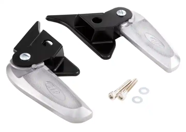 Fußrasten rechts und links für Vespa Primavera/​Sprint 50-150ccm 2T/​4T AC, schwarz/silber Offre Limitée