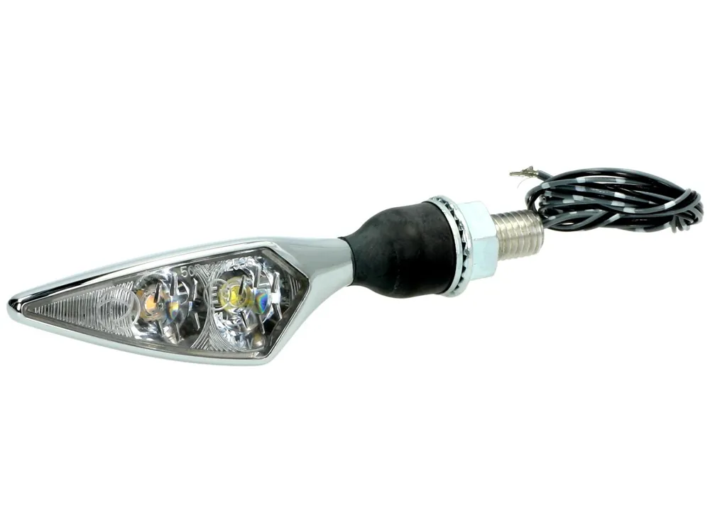 Kellermann Clignotant avec feu de position, Rhombus PL, acier, LED, VR, 12 V, chrome brillant, M8x20 Bon Plan