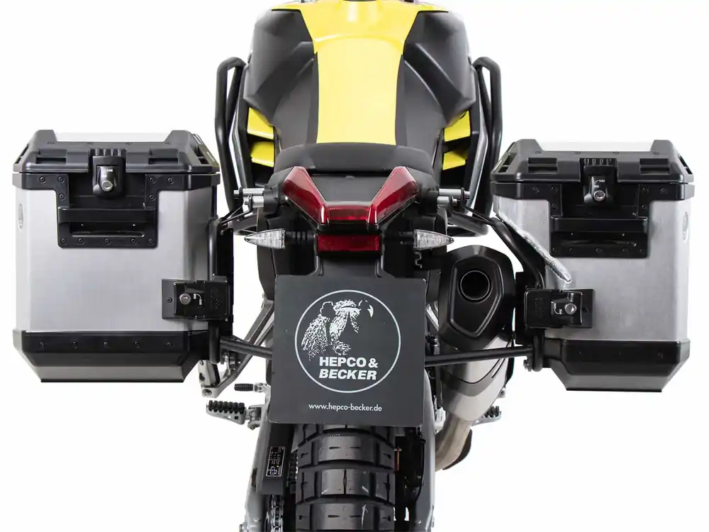 Offre Limitée Xplorer valise argent + support cutout Aprilia Tuareg 660 (22-24) Hepco & Becker