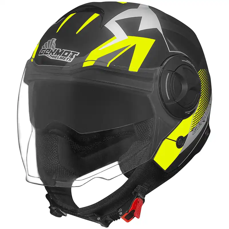 Retour Gratuit Germot casque GM 650, noir mat/fluo-jaune XS