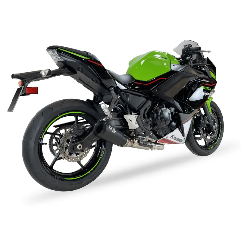 Jusqu'à Épuisement Des Stocks Système d'échappement complet IXIL RB avec cata pour Kawasaki Z 650 /RS, 650 Ninja (21-), noir, homologué E, Euro5
