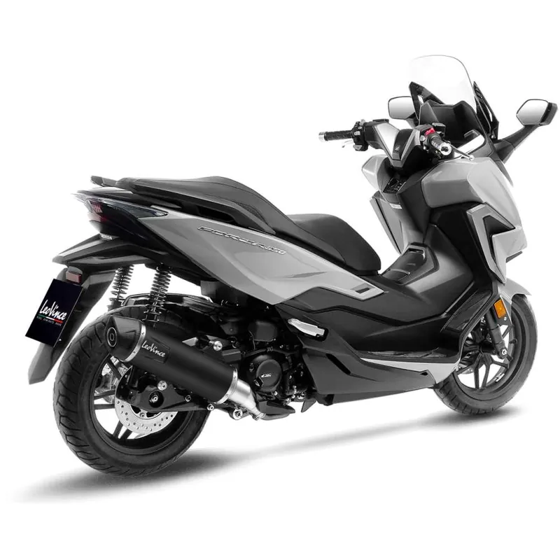 LeoVince système d?èchappement SBK Nero pour Honda Forza 350, acier inoxydable noir, slip on, E-approbation Bon Marché