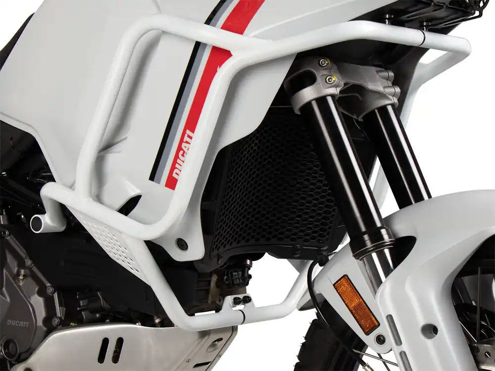Bon Marché Arceau de protection de réservoir blanc pour Ducati DesertX (22-) d&rsquo;origine Hepco & Becker