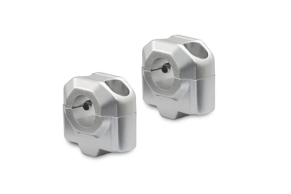 SW-Motech Réhausse de guidon, argent pour guidon Ø 22 mm, H=25 mm pour Kawasaki Versys-X 300 ABS – SW Motech Offre Exclusive