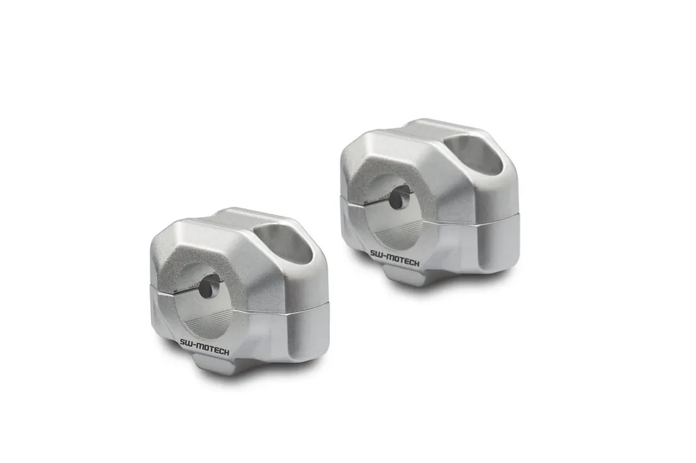 SW-Motech Réhausse de guidon, argent pour guidon Ø 22 mm, H=15 mm pour Suzuki GSF 1250 Bandit /S – SW Motech Commander Maintenant