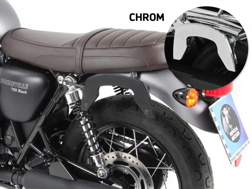 Vente Flash Porte-sac C-Bow chromé pour Triumph Bonneville T100 (17-) Hepco & Becker