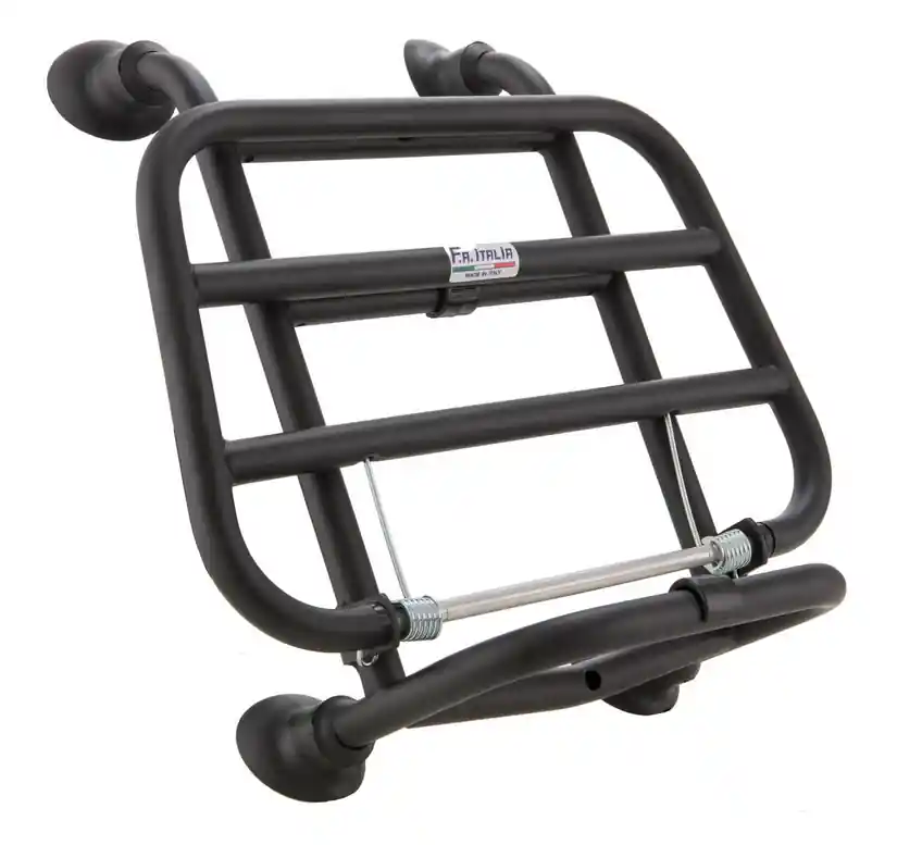 Top Vente Porte-bagages avant pour Vespa Primavera /Sprint /Elettrica 50-150ccm, pliable, noir mat