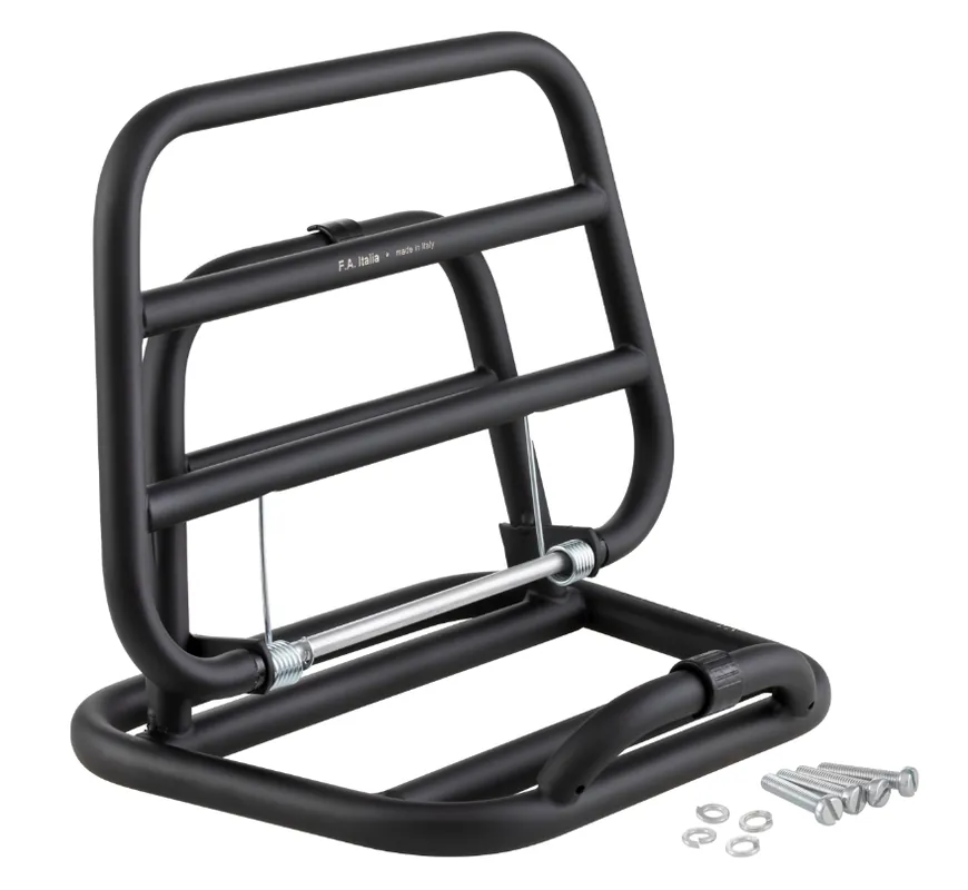 Livraison Express Porte-bagages arrière pour Vespa 946 3V i.e. 125cc, pliable, noir mat