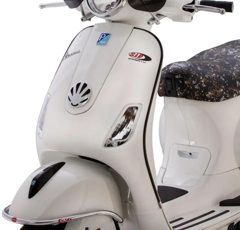 Satisfait Ou Remboursé Tube mono fente jambière gauche/droite pour Vespa LX/LXV/S 50-150ccm, noir