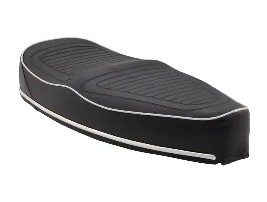 Vente Flash Selle sport « Sport » pour Vespa PX 80-200ccm, noir surpiqué, passepoil argenté