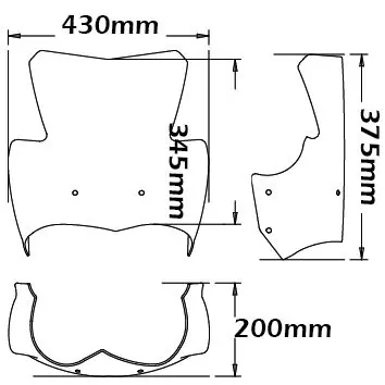 Quantité Limitée Pare-brise bas Sport pour BMW K 1200 R /K 1300 R, transparent
