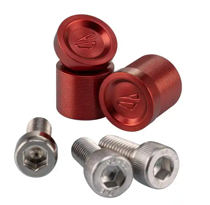 Must-Have Cache trou rétroviseur gauche & droite FABRICA pour Vespa, anodisé rouge