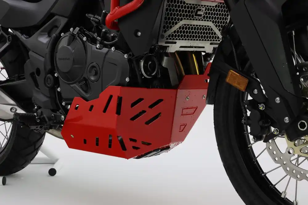 Commander Vite Plaque de protection moteur en aluminium pour Honda XL 750 Transalp, rouge