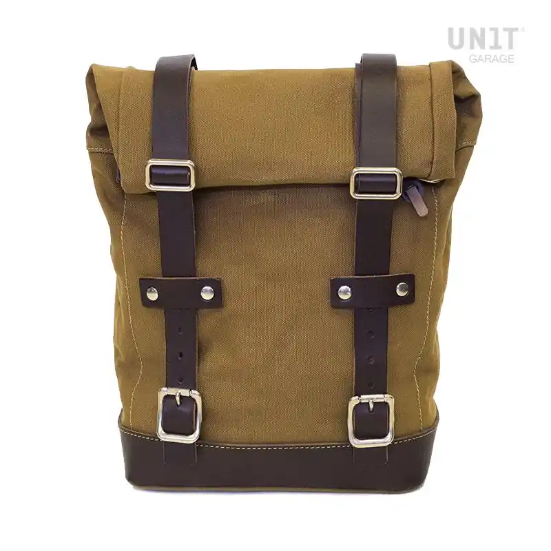 Nouvel Arrivage Sacoche latérale en toile 10L-14L - Beige/Brun - Unit Garage
